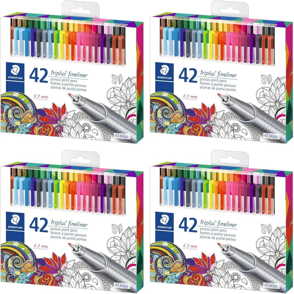 STAEDTLER Fineliner triplus 42pcs(42 Colors – 4 Pack)