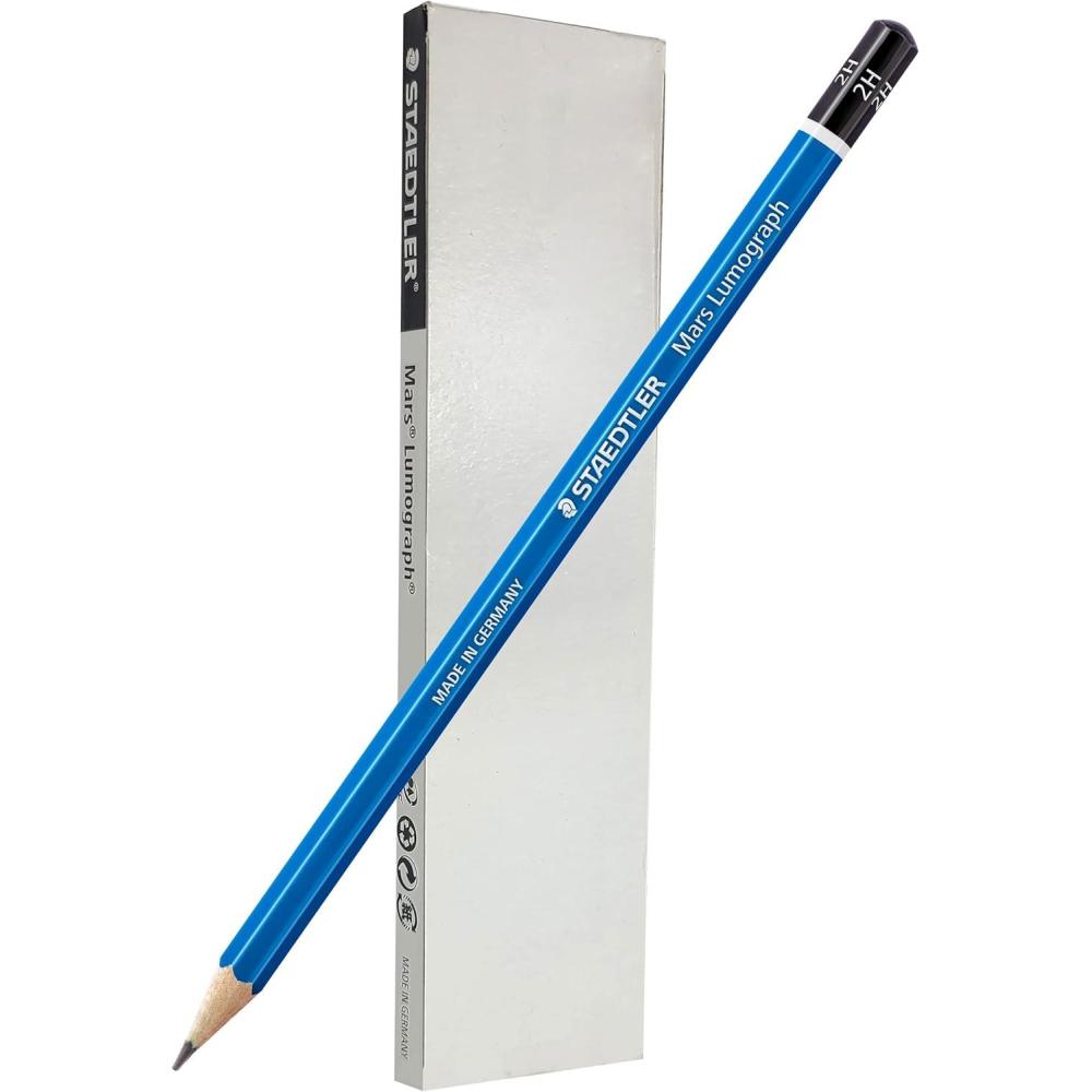 STAEDTLER Mars Lumograph 4H Graphite Art Drawing Pencil, 6 Pencils(2H)