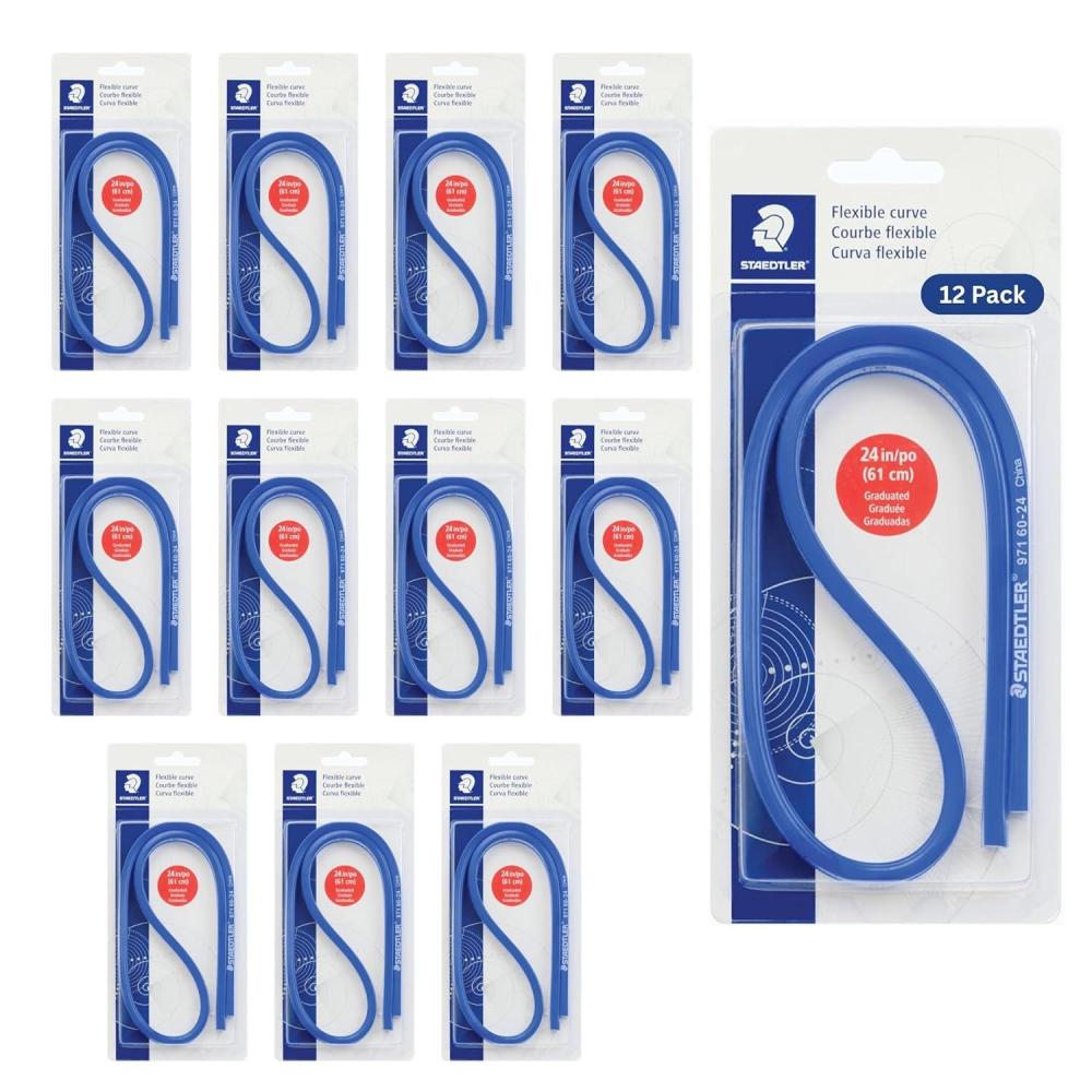 Staedtler Flexible Curve with Inch and Metric Scale Markings, 24 Inch/60cm, 97160-24BK(12)